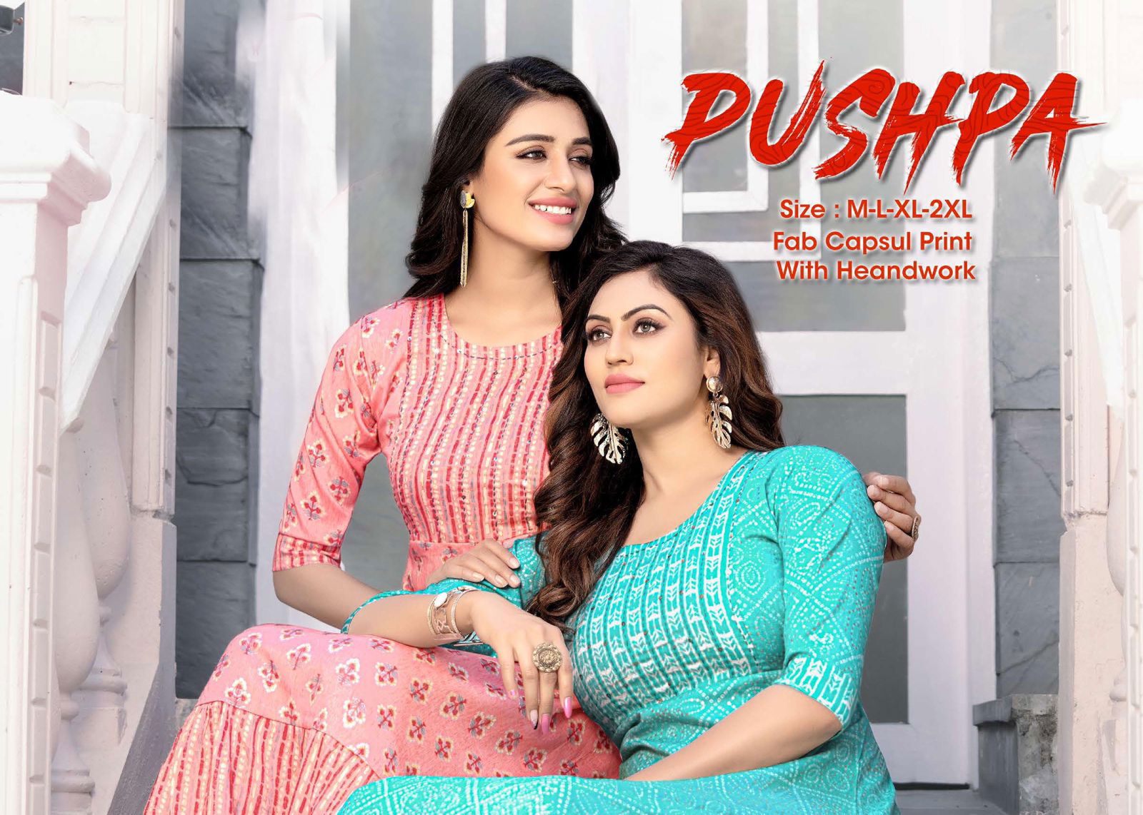 Golden Pushpa 101 Ethnic Wear Anarkali Kurti Collection